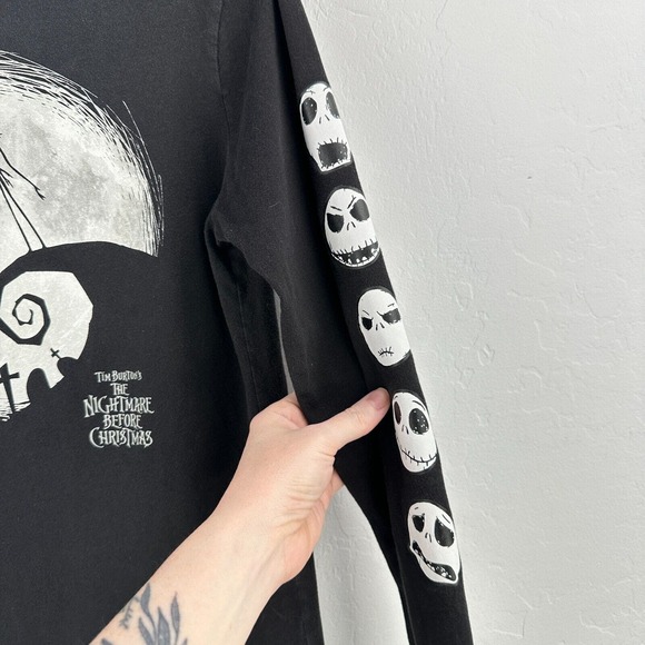 Disney Tee Kids XL Black Tim Burtons The Nightmare Before Christmas Long Sleeve - Picture 4 of 7